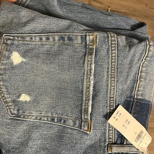 Abercrombie & Fitch Curve Love Ultra High Rise 90s Straight Jeans criss cross